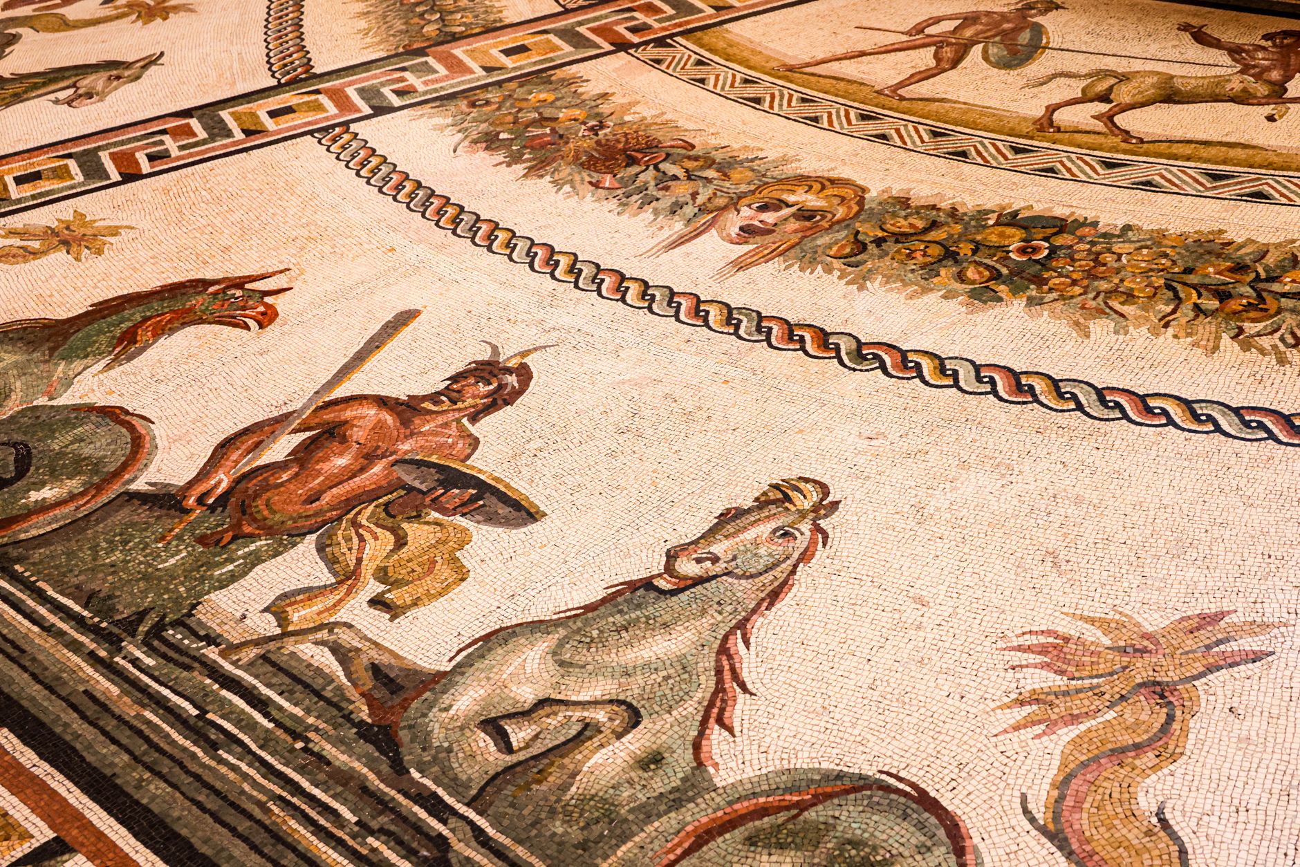 Mosaïque romaine de la Villa Romana del Casale, à Piazza Armerina